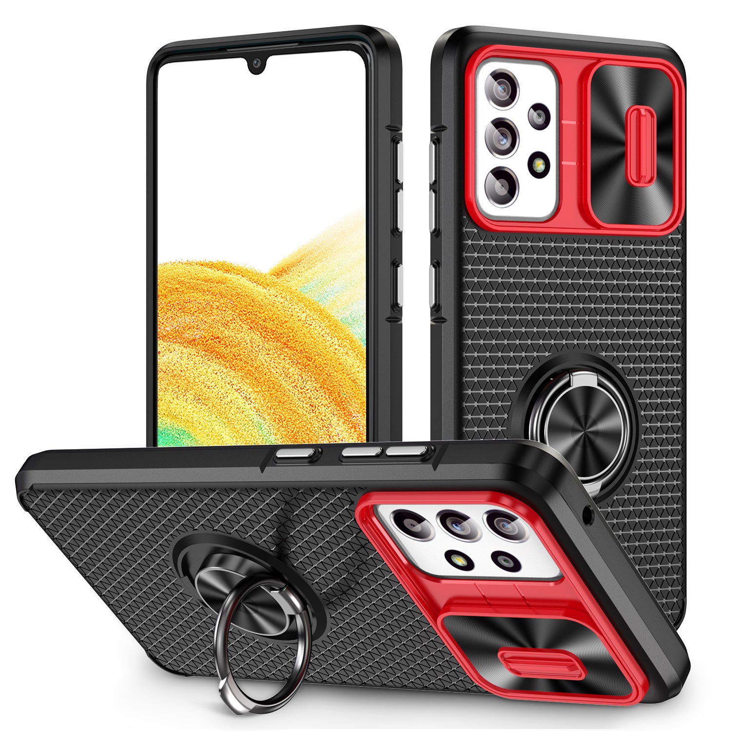 Back Case for Samsung Galaxy A33 5G PC TPU Phone Kickstand Case with Slide Camera Lens Protector Back Case for Samsung Galaxy A33 5G PC TPU Phone Kickstand Case with Slide Camera Lens Protector